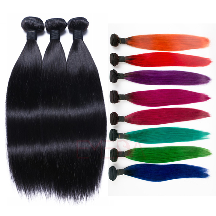 EMEDA Pretty hair Weaves Straight Brazilian hair extensions Velvet Remy Hair HW040